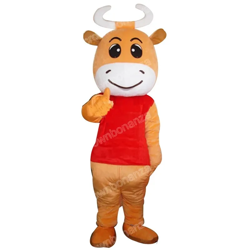 Halloweenowa krowi krowi Mascot Costume Wysoka jakość kreskówka odzież maskotka karnawałowa rozmiar dla dorosłych Reklama odzież