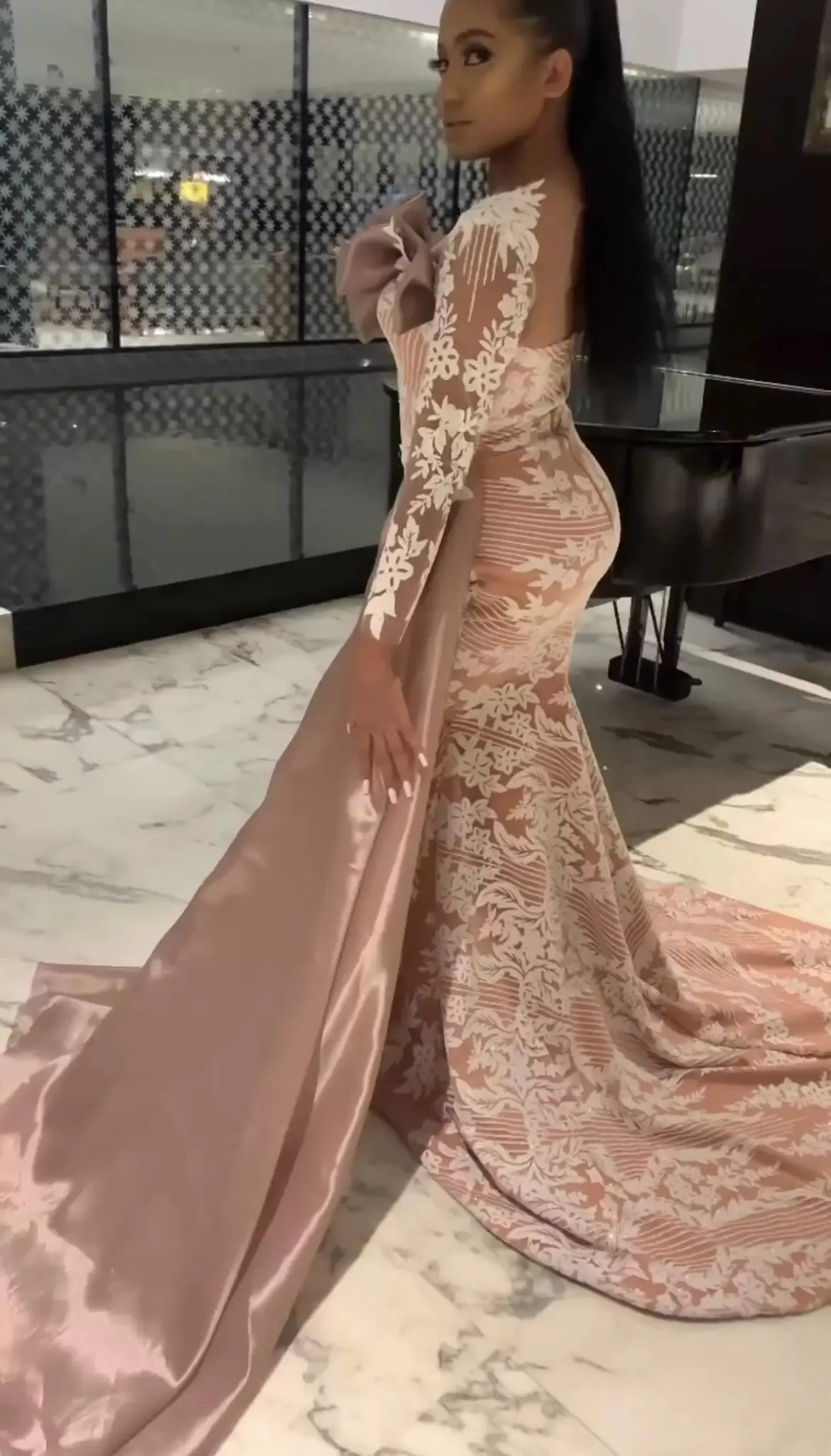 Arabic Aso Ebi Nude Pale Pink Mermaid Prom Dress with Sheer Jewel Neck and Long Sleeves, Floor-Length Evening Gown from Dhgate Prom Dresses - price 199.85 Arabic Aso Ebi Nude Pale Pink Mermaid Prom Dress with Sheer Jewel Neck and Long Sleeves, Floor-Length Evening Gown from Dhgate Prom Dresses - price 199.85