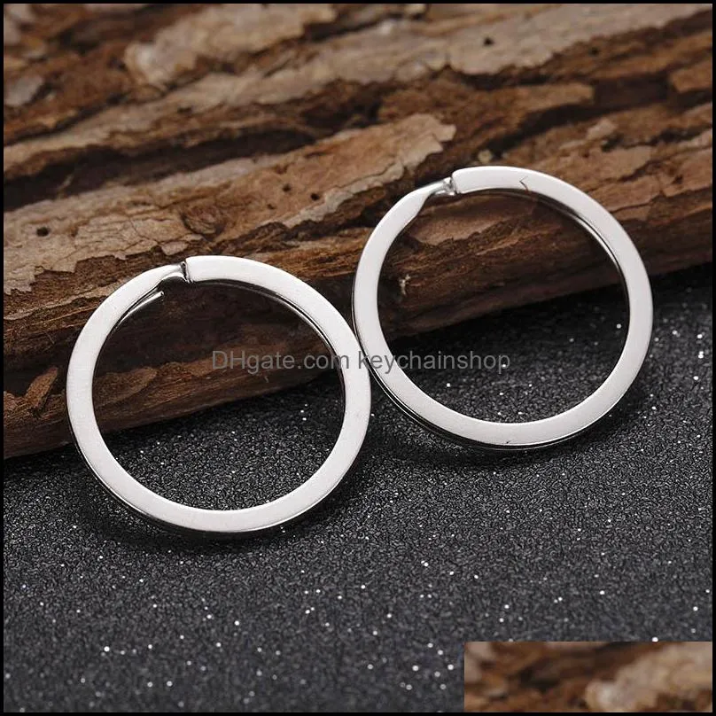 Silver Tone Split Key Rings 1.5x25mm Metal Hook Ring for DIY Keychain Making Handmade Keyrings Chain Holder Jewelry Connectors