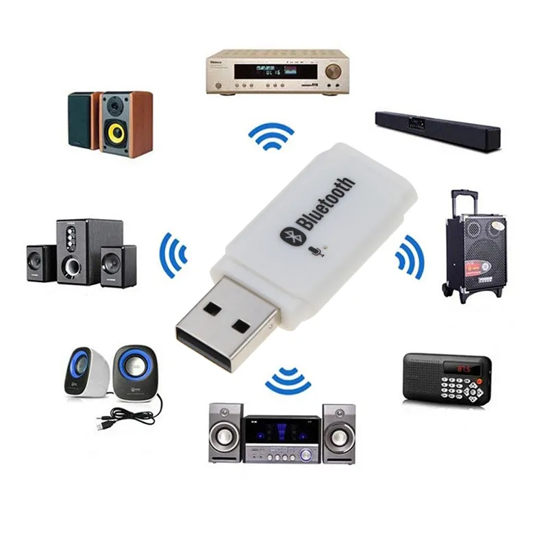 Comprar Adaptador auxiliar Bluetooth Dongle USB a conector de 3,5mm Audio  de coche Aux Bluetooth 5,0 Kit manos libres para receptor de coche  transmisor BT