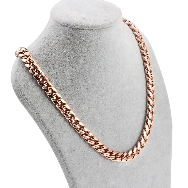 Chaînes Punk Curb Cubain Collier Chaîne Pour Hommes Femmes Or Rose 316L En Acier Inoxydable Hip Hop Colliers Mode Bijoux Accessoires GiftChains