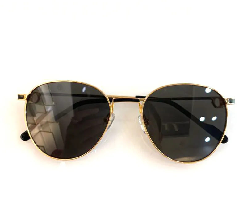 New fashion sunglasses 0335 round frame K gold frame popular and simple style versatile outdoor uv400 protection glasses