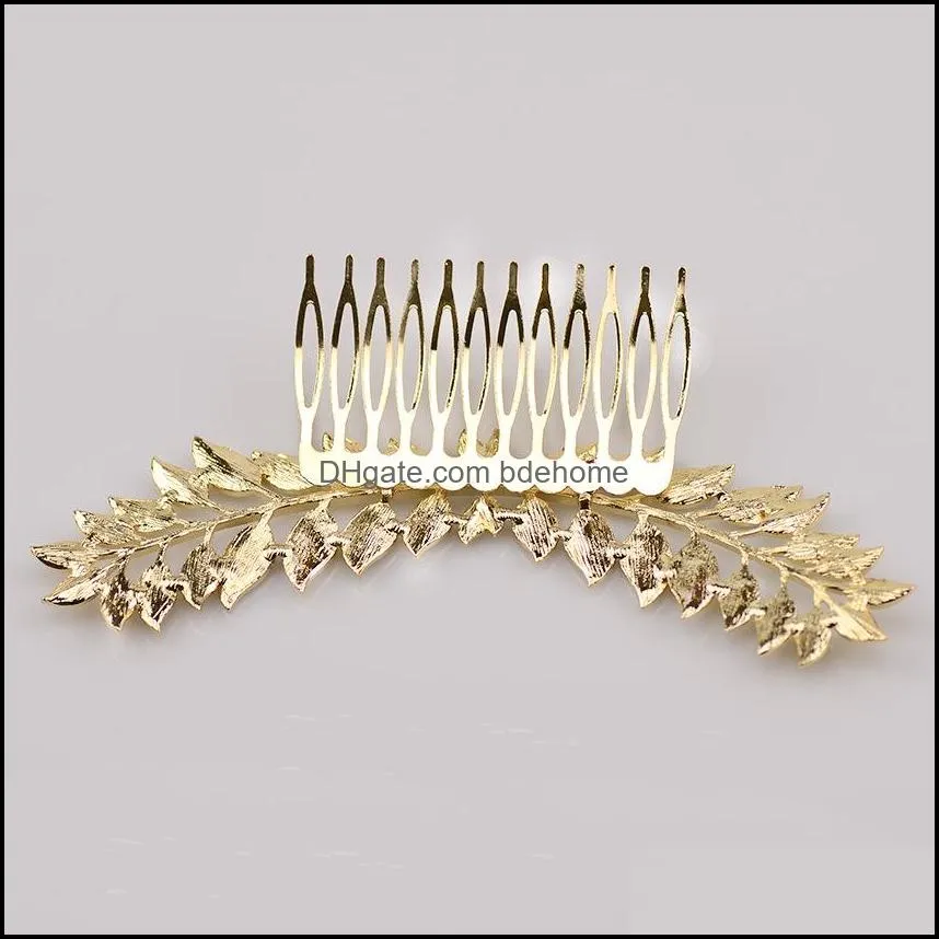 Bridal Comb Wedding Accessories Tiara Fashion Alloy Women`s Leaves Inserting Comb Bridals Headpiece Hair Jewelry