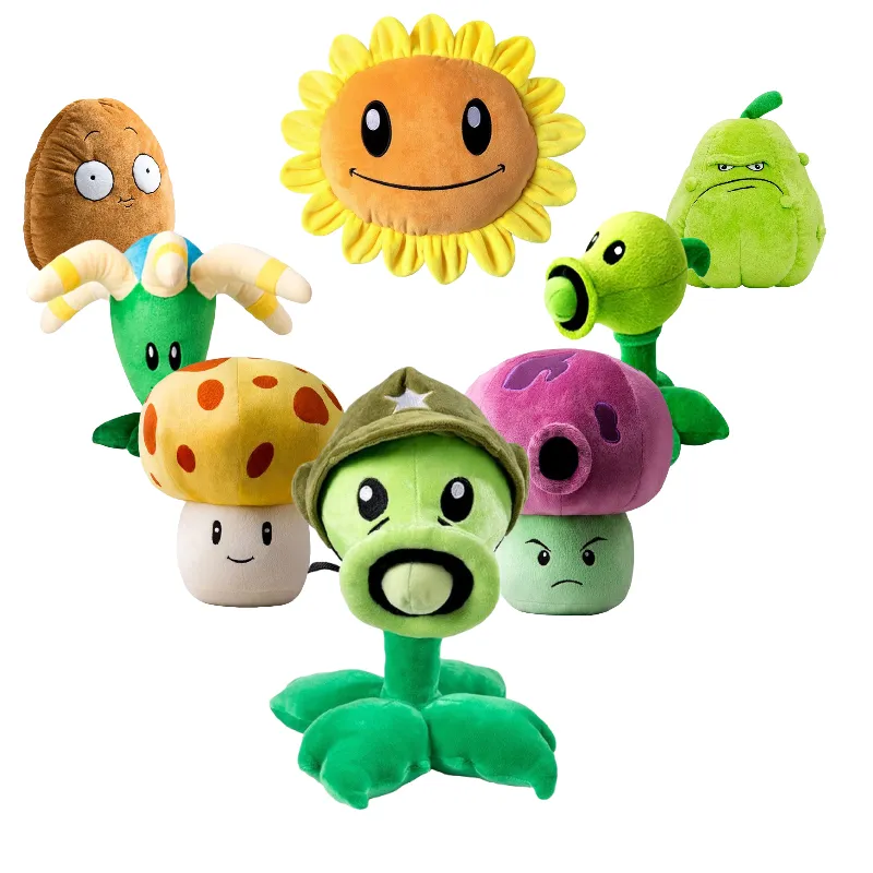 Växter vs zombies2 15-40 cm söt tecknad spel fyllda plysch dollleksaker solros väggmutterbönor squash figur barn gåva