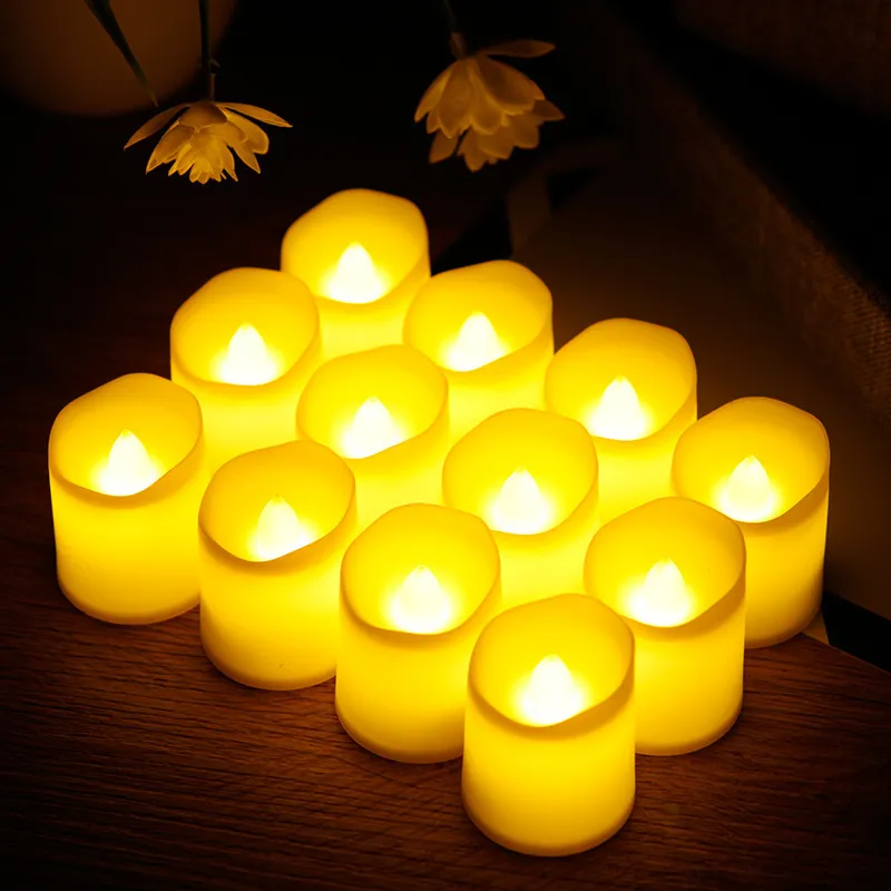 24 pièces bougies LED sans flamme décoration de Festival de mariage lumière vacillante LED à piles lumières bougie lampe d'ambiance
