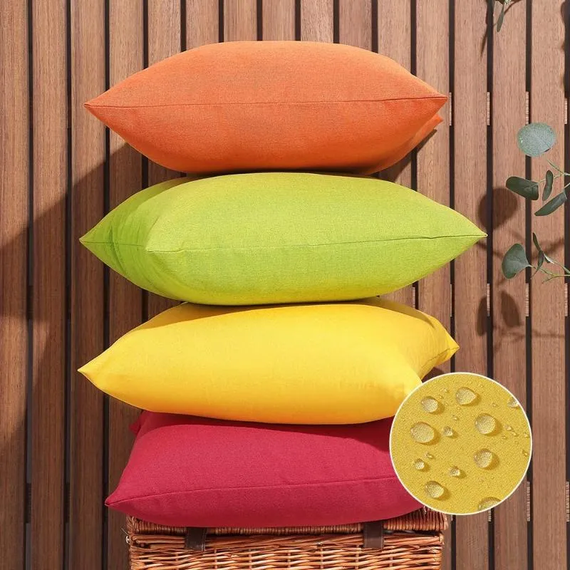 Cushion/Decorative Pillow Pack Of 4 Decorative Outdoor Cushion Cover Waterproof Throw 18x18in Patio Furniture Pillowcase For Sofa TentCushio