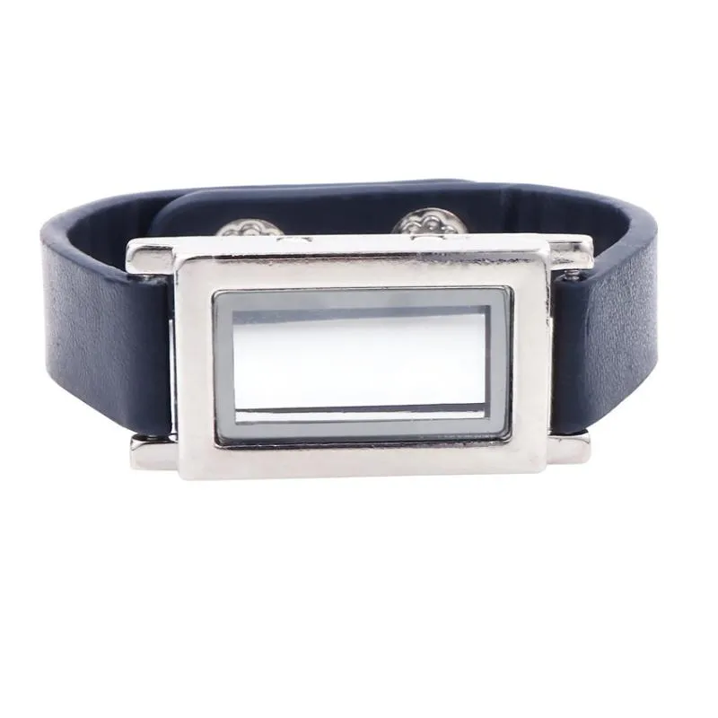 Bangle 5Pcs Selling H Shape With Watch Stape Glass Memory Locket Wrist Bracelet Charms For Men Women Gift Jewelry Making BulkBangle