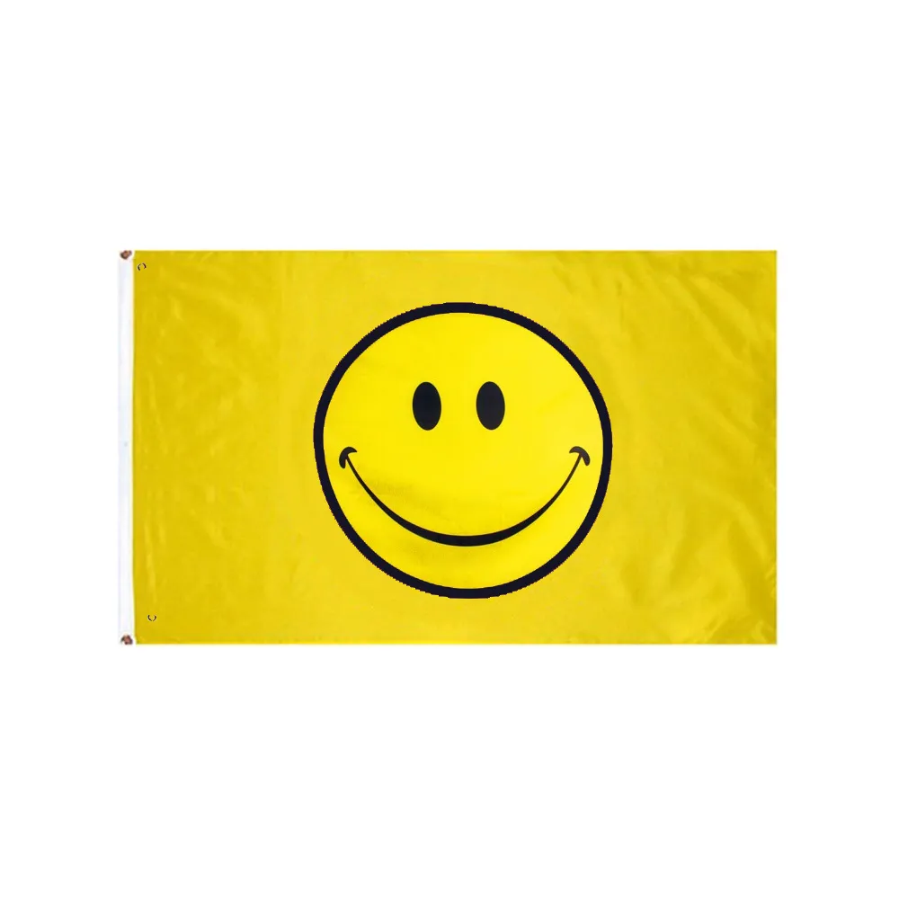 3x5 stóp żółta buźka flaga twarzy - Happy Face Flags poliester