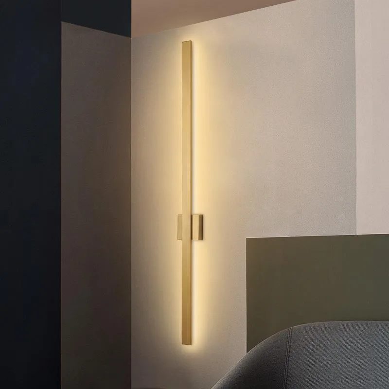 Duvar lambası İskandinav minimalist uzun lambalar modern led ışık kapalı oturma odası yatak odası başucu ev dekor aydınlatma armatürleri wwall