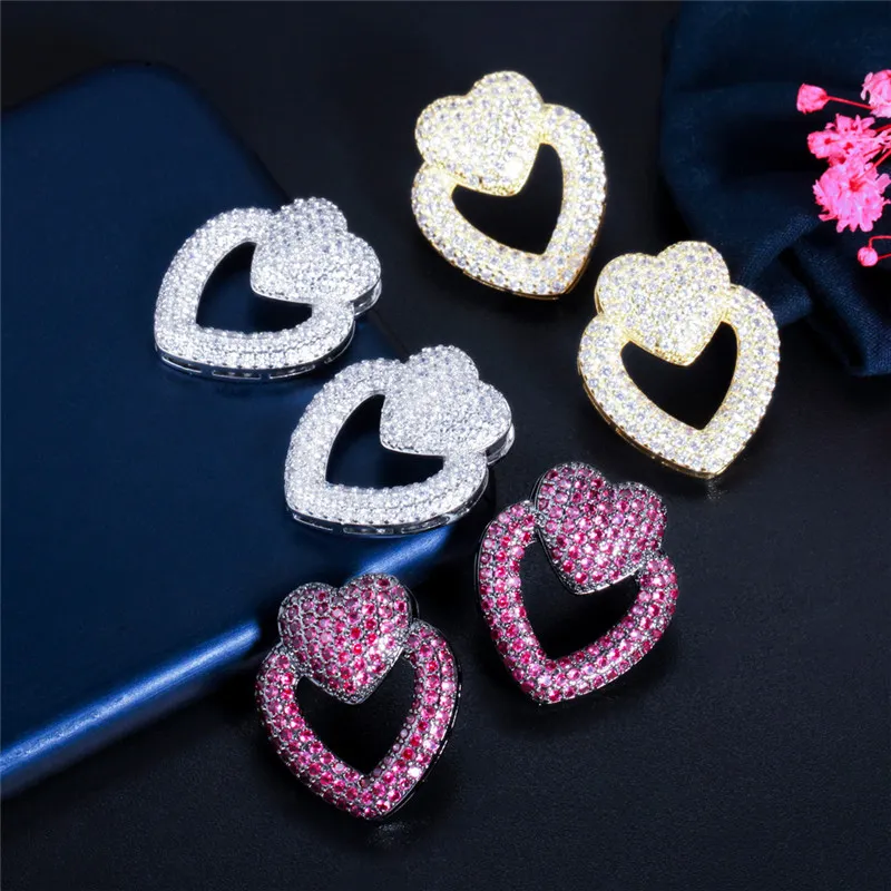 925 Silver Filled Cubic Zirconia Stud Earrings For Women - Lab-Created, Wedding/Gift Jewelry