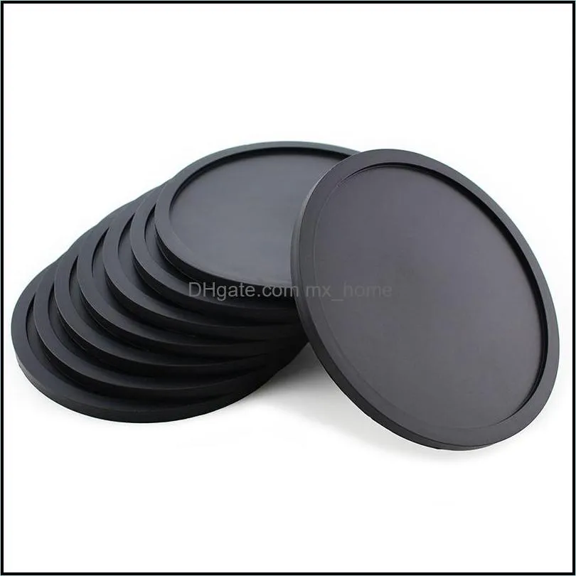 silicone coasters 10cm non-slip cup coaster mats heat resistant cups mate soft mad for tabletop protection fits size drinking glasses