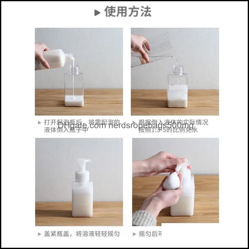 250Ml Empty Foam Pump Bottle Hand Soap Foaming Dispenser Travel Square Makeup Shampoo Containers Bottle 1969 V2