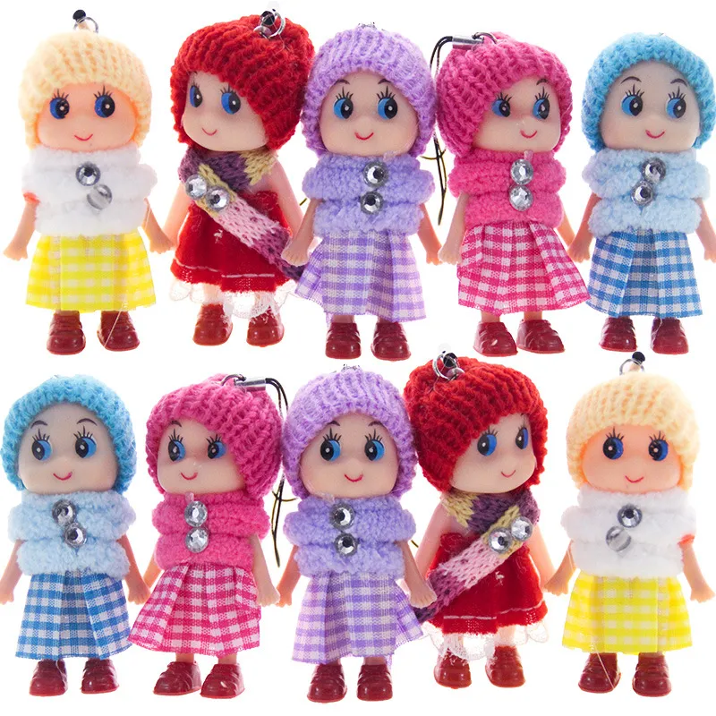 New Kids Toy Dolls 8CM Soft Interactive Baby Doll Toys Mini Doll For Girls Children Birthday Gift Keychain Small Pendant