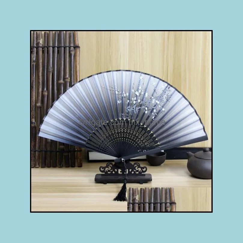 WJH618 Vintage Style Silk Folding Fan Chinese Pattern Art Craft Gift Home Decoration Ornaments Dance Wedding Cool tools