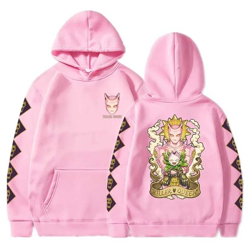 Anime Jojos Bizarre Adventure Hoodie Killer Queen Sweatshirts Gezellige Tops Sweatsuit Sudadera Felpa Moletom 220720