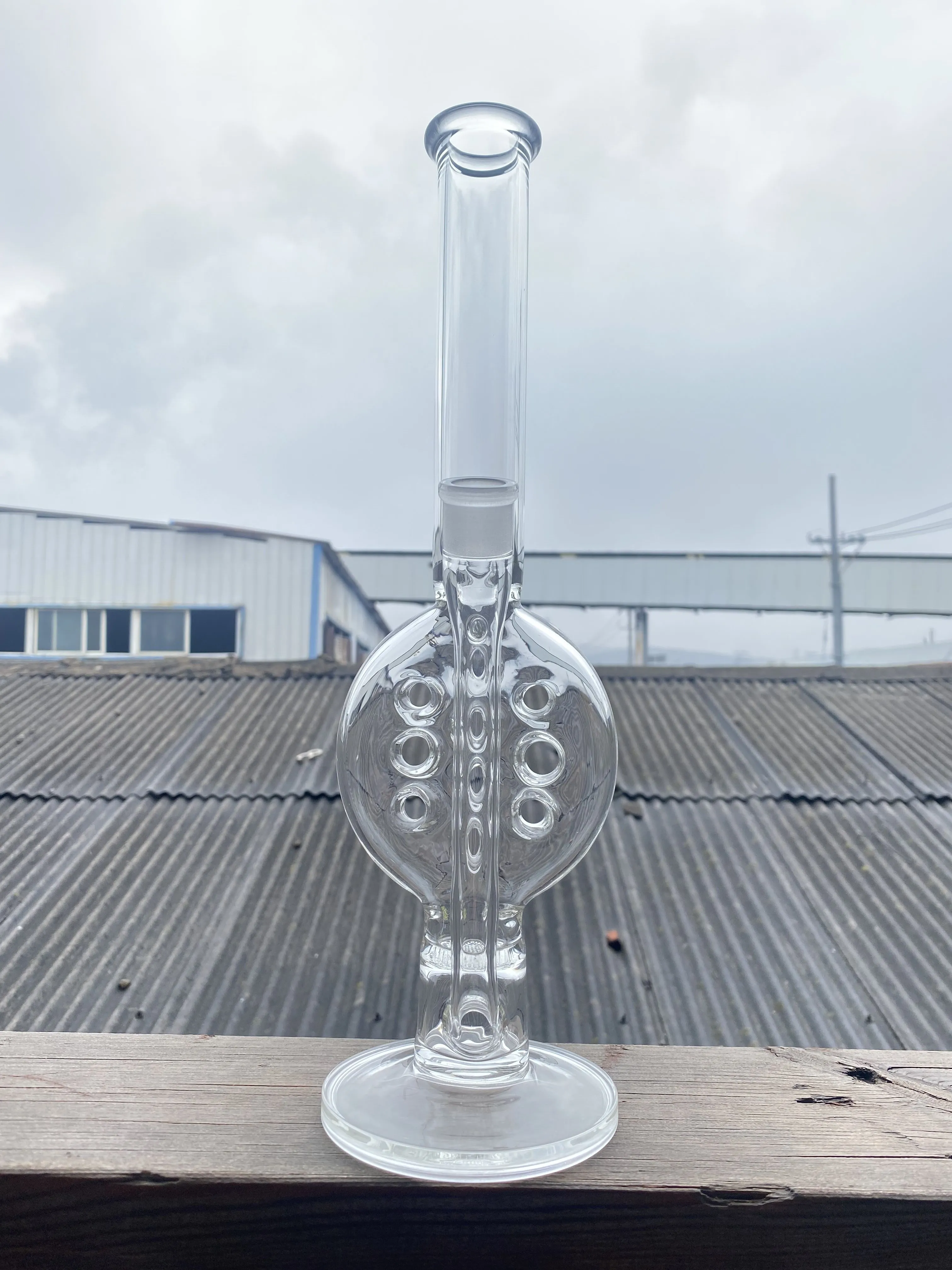 Glazen waterpijp, 18 mm scharnier, Zwitsers, 16 inch, schone hoge hoeveelheid