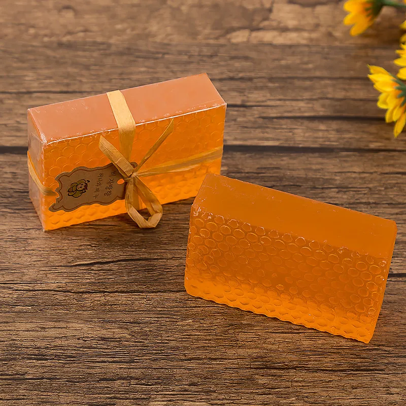 صابون تبييض طبيعي 100 جرام بالعسل مصنوع يدويًا من صابون الاستحمام والبشرة والجسم