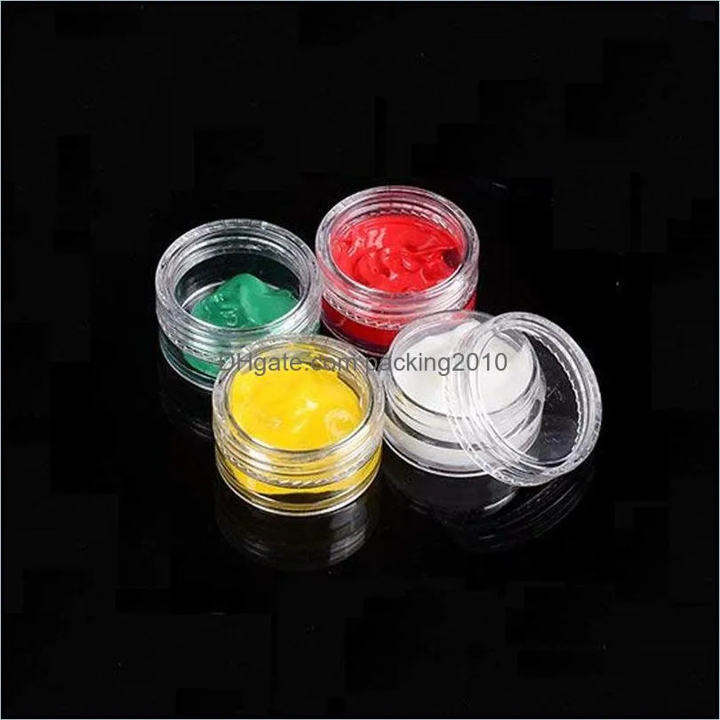 Lip Balm Containers 3G/3ML Clear Round Cosmetic Pot Jars with Black Clear White Screw Cap Lids And Small Tiny 3g Bottle