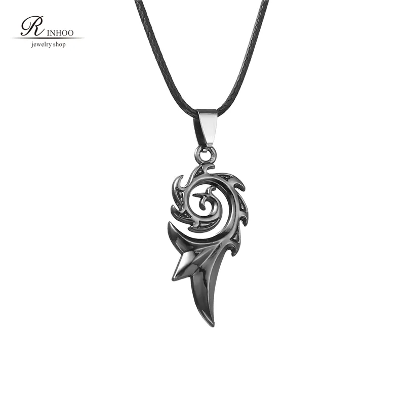 Rinhoo Men's Punk Dragon Flame Titanium Stainless Steel Cool leather chain Pendant Necklace Men's necklace wholesale