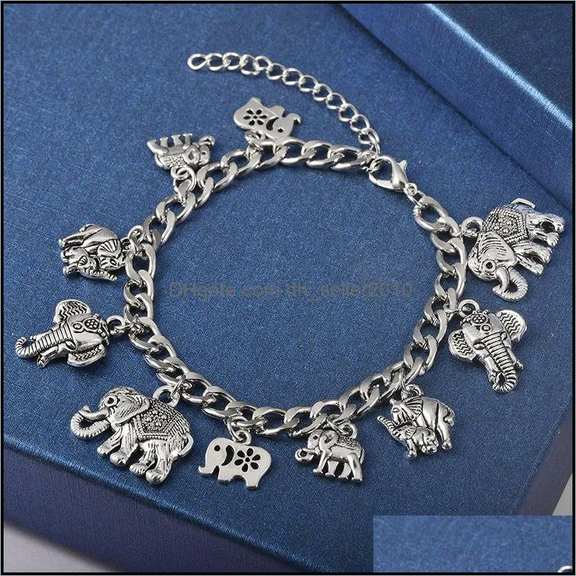 elephant bracelets vintage silver color bracelet pulseira feminina jewelry gift bohemian statement bracelets bangles