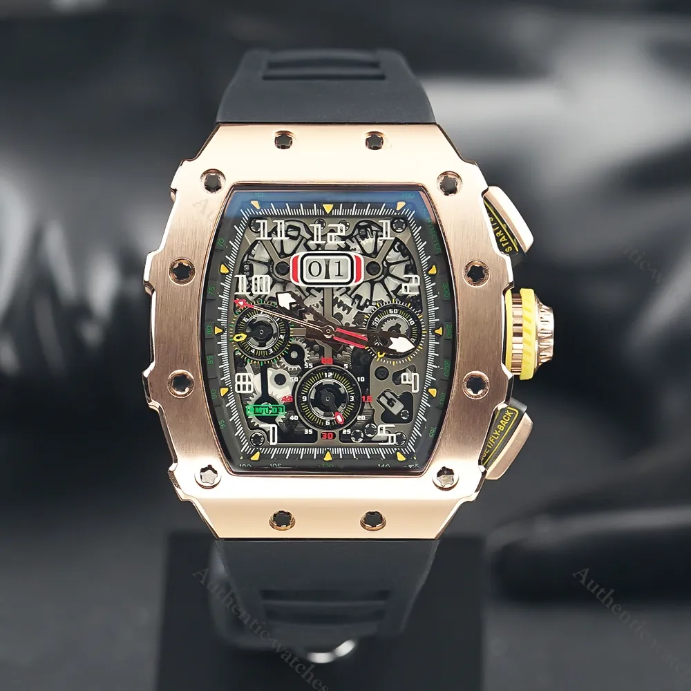 RichadsMlers Swiss Tourbillon Automatic Sekonda Chronograph Wrist