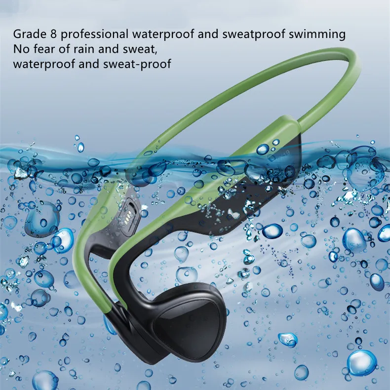 Real bone conduction earphones wireless bluetooth ultra-long battery life with built-in memory underwater swimming dedicated IPX8 waterproof