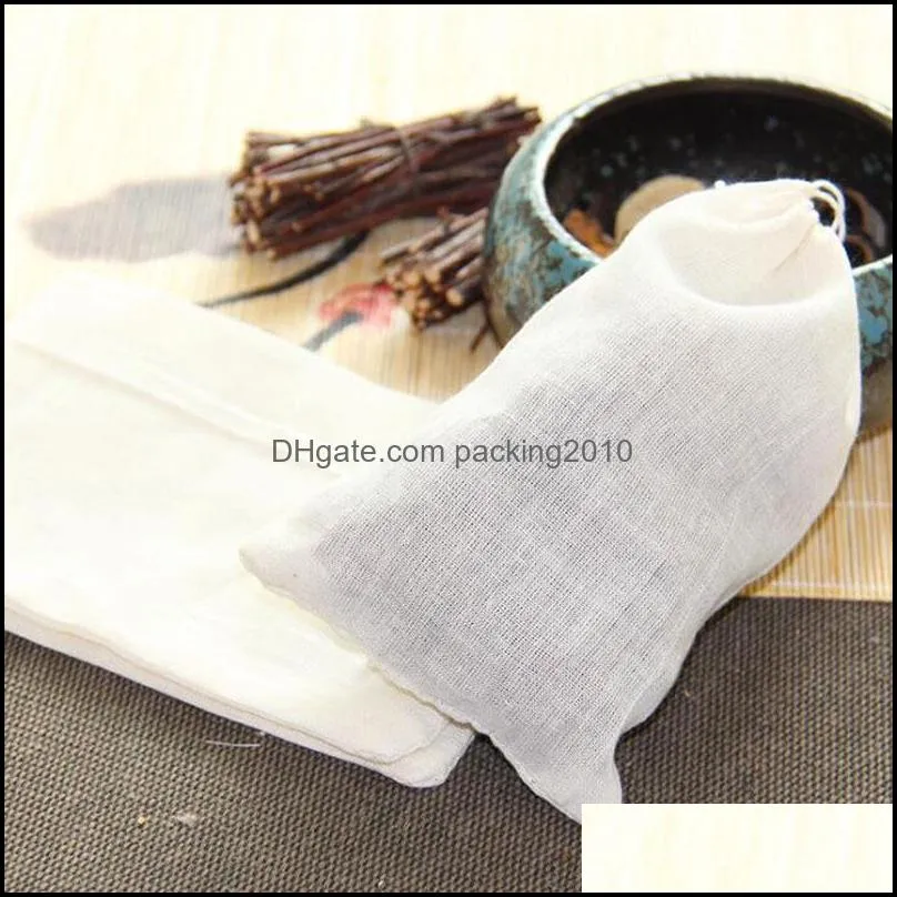 Teabags 10 x 15CM Empty Tea Bags With String Soup Bags Cotton Filter Bag for Herb Loose Tea No Bleach ZA6254