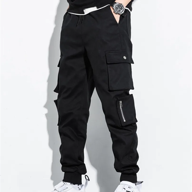 Multipocypets de printemps Pantalons de cargaison Men Streetwear plus taille noire de taille noire masculine Coton Cotton 6xl 7xl 8xl 220705