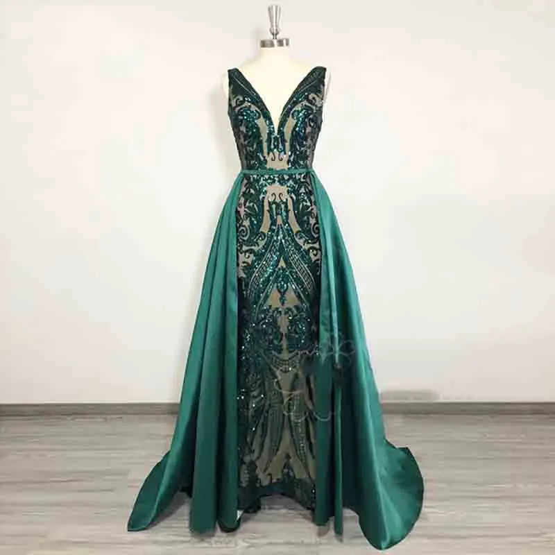 emerald green dress party Emerald Green Henna Night Dress 40 main image 1