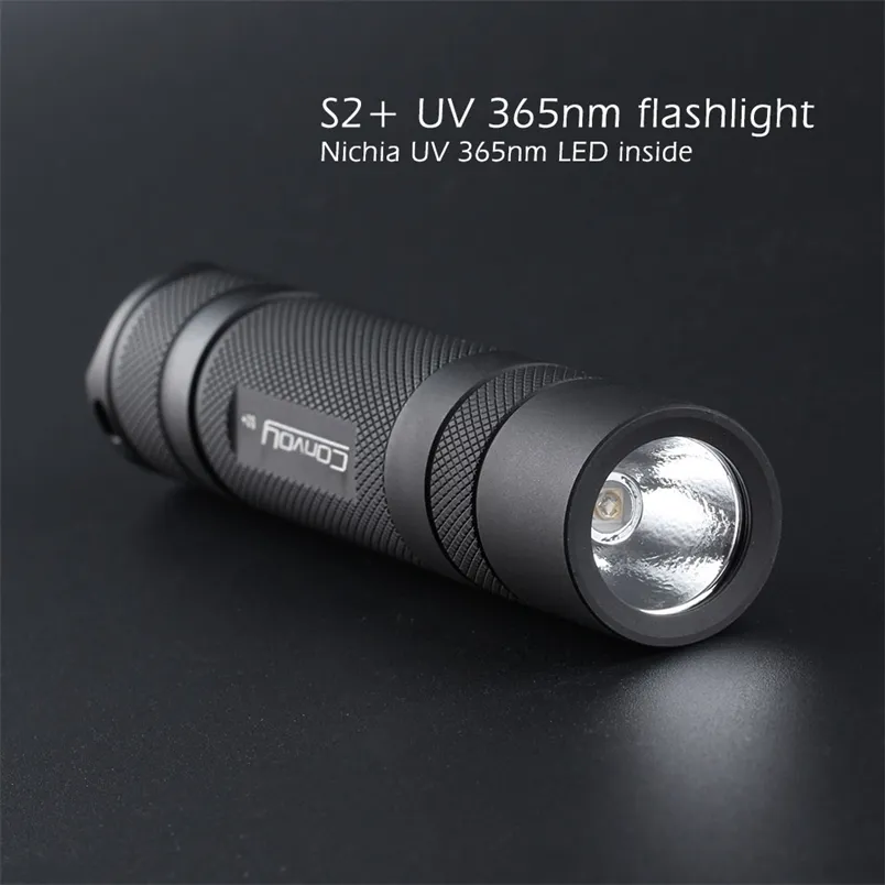 Convoy S2 UV 365nm led flashlight with nichia LED in side Fluorescent agent detectionUVA 18650 Ultraviolet flashlight 220601