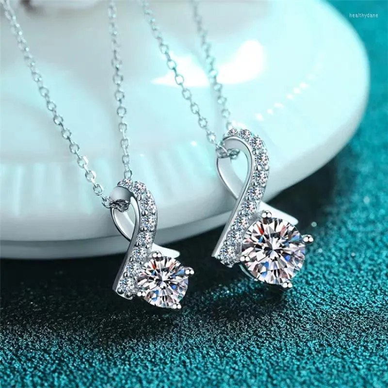 Łańcuchy 1/2 s prawdziwy naszyjnik wiszący moissanite d Color Fl Fl Clarity