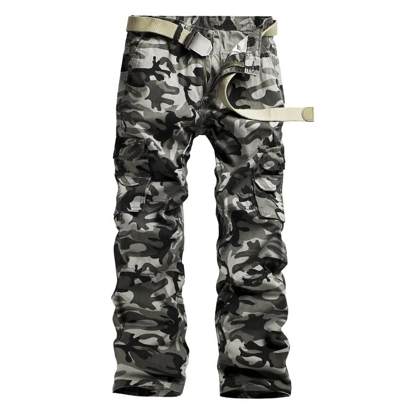 Pantalons masculins hommes camouflage cargo mens poches décontractées pantalon offeurs armée jogeur baggy travailleur mâle camo 40men's