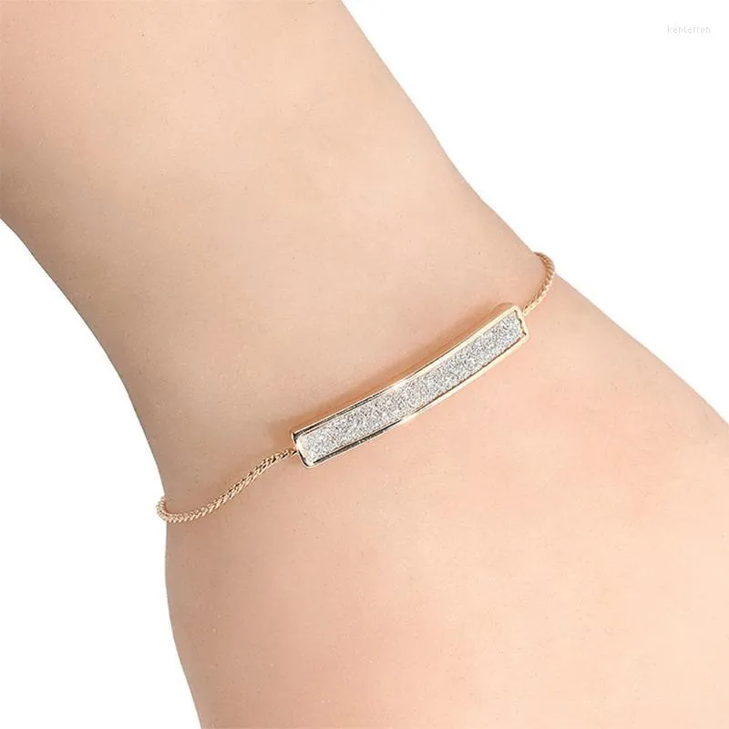 Cadena de eslabones, pulsera deslizante sencilla de moda para mujer, cordón ajustable con ajuste de diamante Kent22