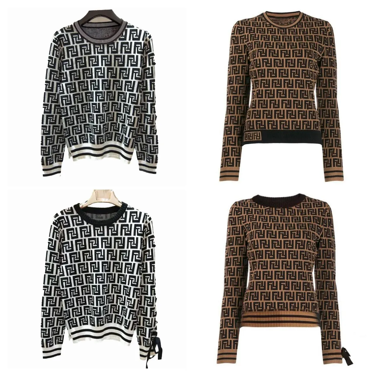 Designerski sweter jesienno-zimowy modny sweter swetry damski żakardowy dzianinowy kardigan