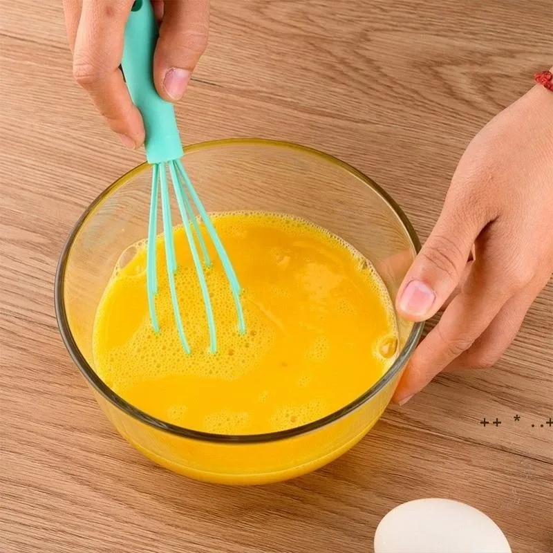 Silicone Whisk For Tool Whipping Non-Slip Egg Beater Easy To Clean Milk Frother Kitchen Cooking Utensil Kitchen Fuer BBE13665