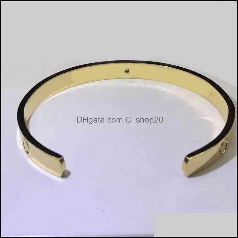 Bracelets bracelets ouverts c femmes en acier inoxydable couple couple bracelet doré masculet de mode Valentin GIF DH2WT