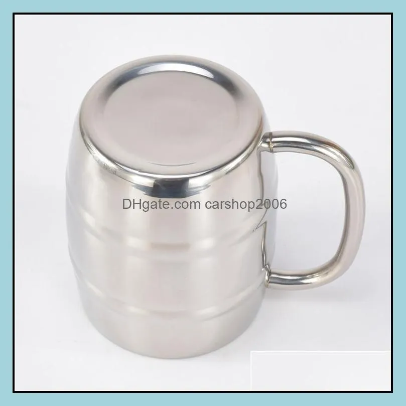 beer mug stainless steel travel mug with handle double wall coffee mug wholesale logo customized 300ml 420ml