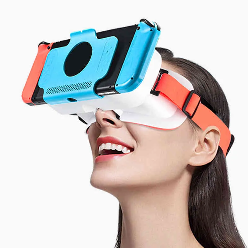 VR Virtual Reality-glasögon för Nintendo Switch OLED-modell för barn Vuxna Ergonomiska 3D-glasögon Headsethjälmar med rem H220422