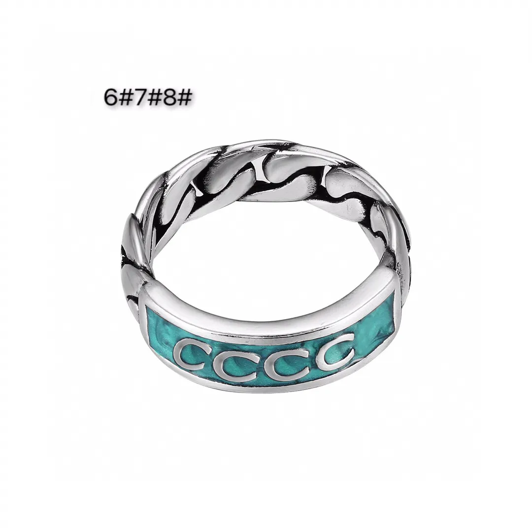 Mens Band Rings For Woman Designer Silver Ring Blue Enamel Hip Hop Men Range Party Jewelry Women 925 Sterling Love Couple G Rings 270W