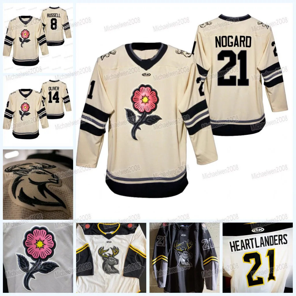 ECHL Iowa Heartlanders 2022 Prairie Rose Alternate Third Jersey Ice