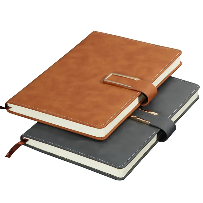 PU Leather A5 Refillable 6-Ring Notebook Binder - With Card Slots, Pen Loop & Magnetic Closure, Travel Journal