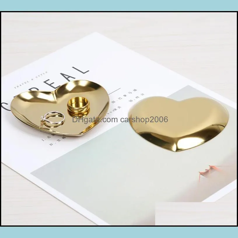 display tray jewelry tray heart shape wed plate colored metal tray home storage popular decoration ornament sn3573