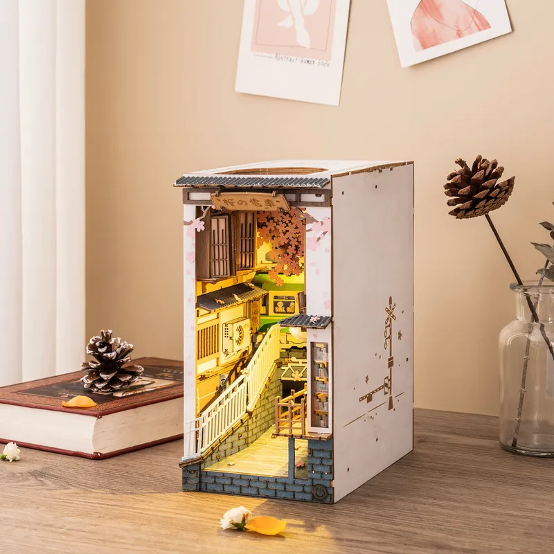  ROBOTIME Book Nook Kit DIY Miniature House with LED