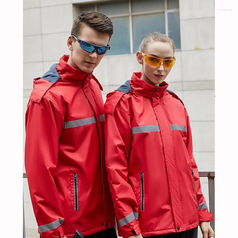 Men's Trench Coats 2022 Couple Wear Jacket Warm Winter Cycling Clothes Mountaineering Rainproof Travel Raincoat Autumn Outdoor Zipper A Viol