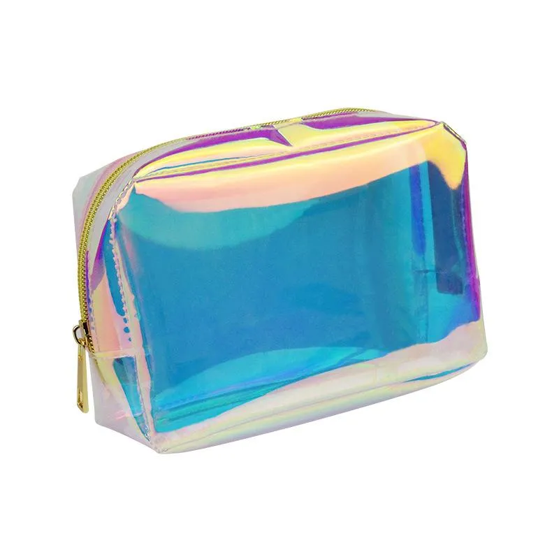 Cosmetic Bags & Cases Transparent Laser Symphony TPU Square Bag Multifunctional Trend Waterproof Large Capacity Storage BagCosmetic