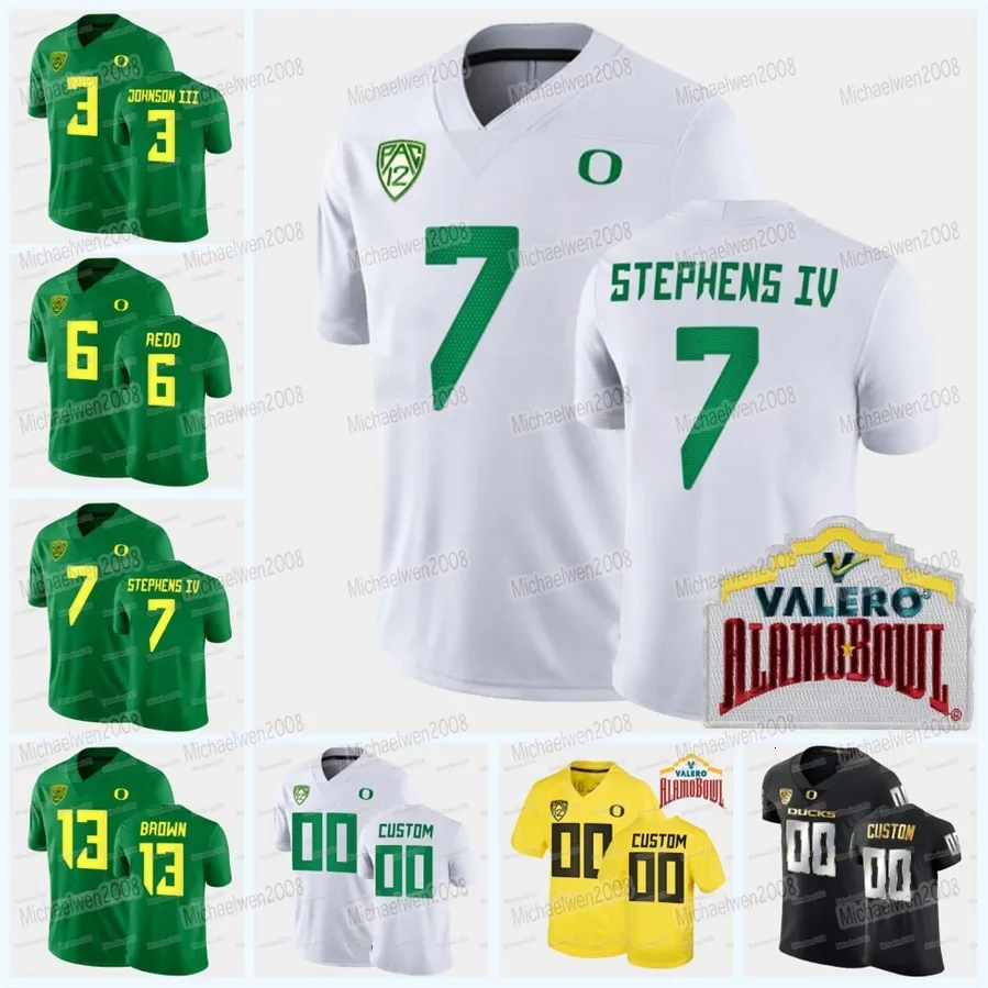 Mitness Custom NCAA College Oregon Ducks Football Jerseys 2021 Alamo Bowl Marcus Mariota CJ Verdell Jaylon Redd Steve Stephens MyCAH Pittman Mykael