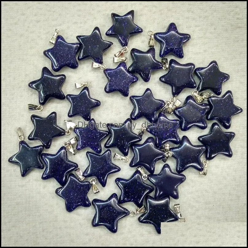 blue sand crystal five point star shape charms pendants for diy jewelry making wholesale