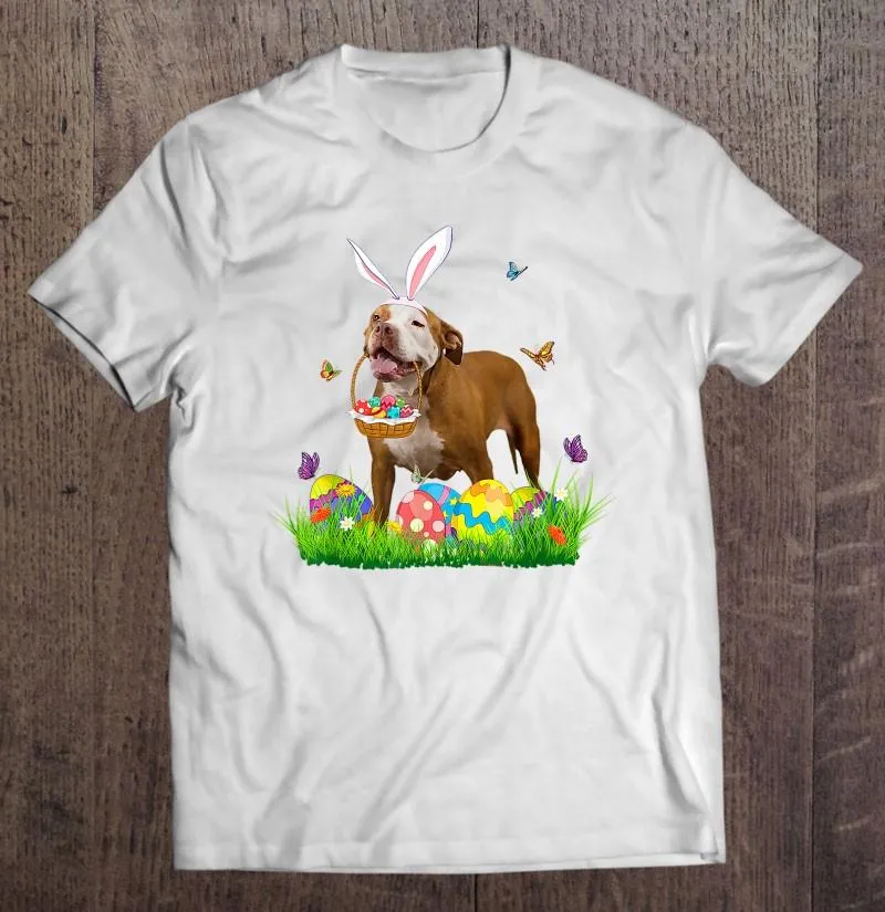 Heren t-shirts Pit Bull met eiermand Pasen Flower Hond Lover Lover Gift T-shirt voor mannen T-shirt Grunge Top Vintage