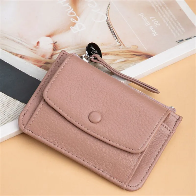 Bags 2022 Trendy Short Cowhide Zipper Zero Wallet Fashion Versatile Women`s Card Bag Alligator Leather Clutch Key Bag