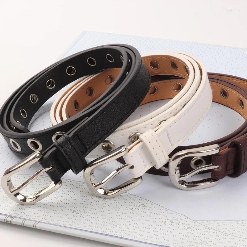 Belts Women Belt Classic Retro Hole Grunge Punk para Liga Pin Fuckle Leather Chants Dresses Biéis Fred22